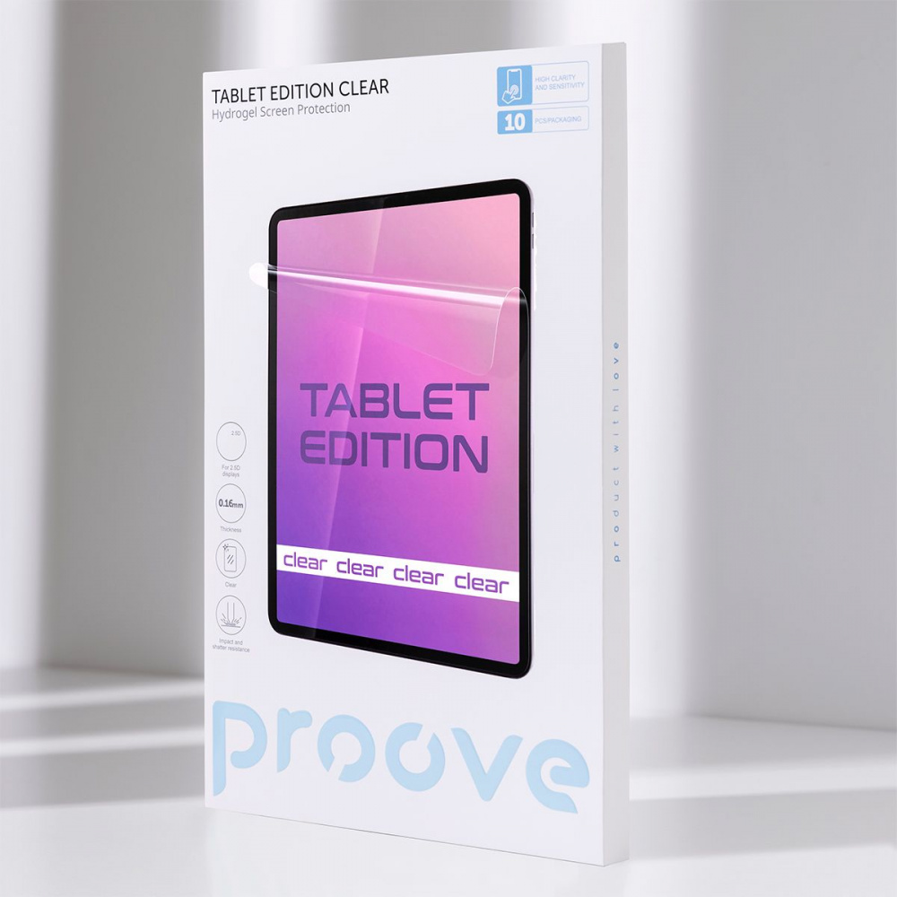 Захисна гідрогелева плівка Proove Hydrogel Screen Protection TABLET EDITION Clear — Придбати в Україні - фото 3