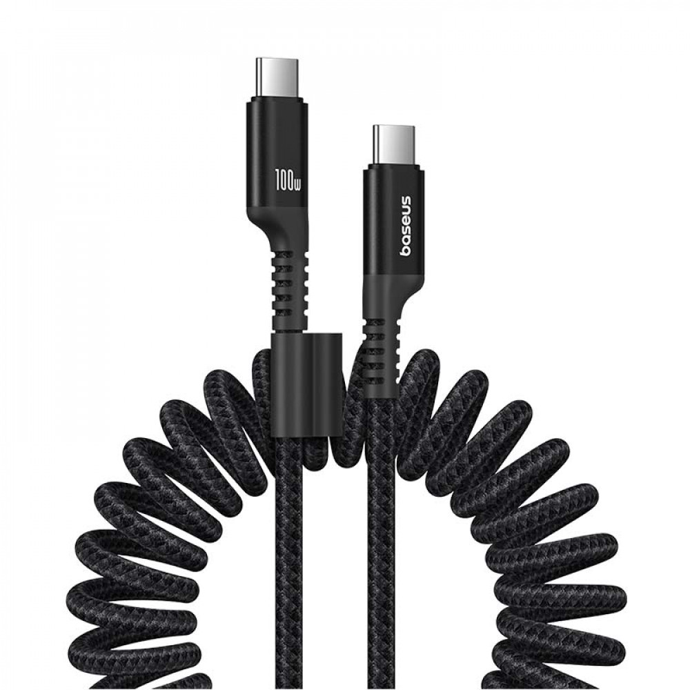 Кабель Baseus Fish-Eye Fast Charging Type-C to Type-C 100W (1m) black (P10320203111-00) Чорний на малюнкі №1