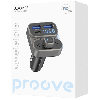 Купить Автомобильное ЗУ Proove FM Launcher Luxor SE 36W (PD+QC3.0) Type-C+USB 59302 - Ncase