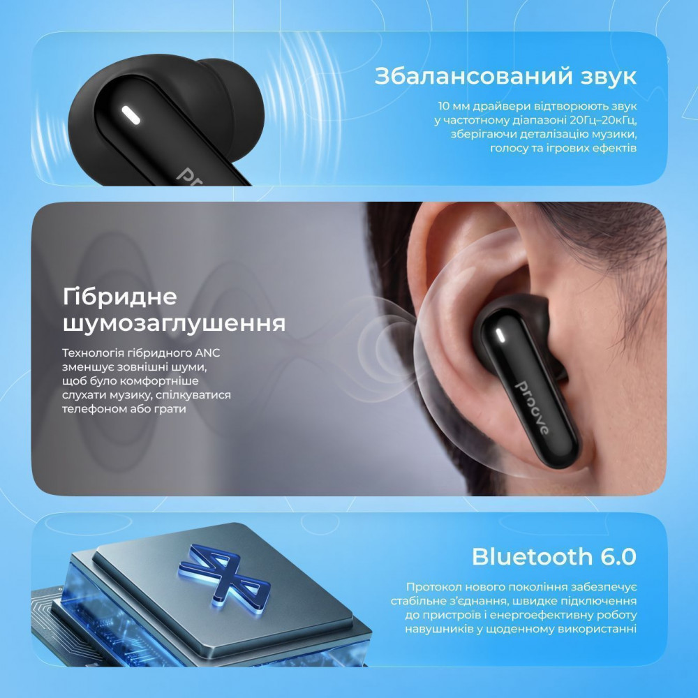 Бездротові навушники Proove Blitz II TWS with Hybrid ANC (APP) — Придбати в Україні - фото 4