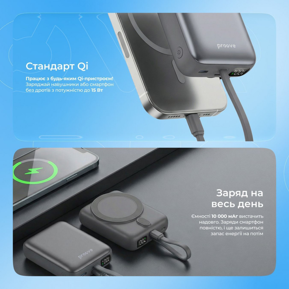 Портативна Батарея Proove Neutron 22.5W 10000mAh — Придбати в Україні - фото 3