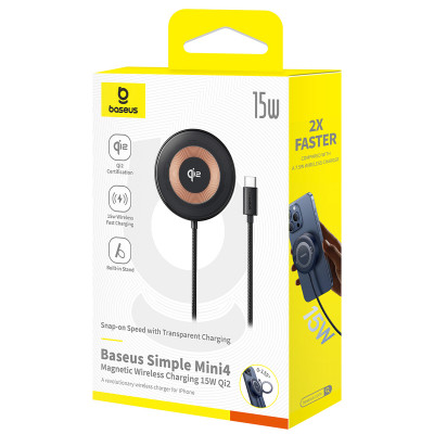 Бездротовий ЗП Baseus Simple Mini4 Qi2 15W — Придбати в Україні