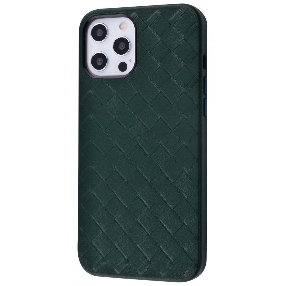 Чехол Genuine Leather Case Weaving Series iPhone 12 Pro Max - фото 2