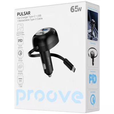 АЗП Proove Pulsar 65W (Type-C + USB) + Retractable Type-C Cable — Придбати в Україні