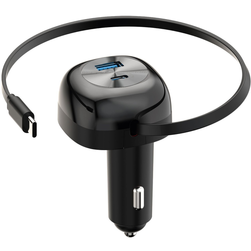 АЗУ Proove Pulsar 65W (Type-C + USB) + Retractable Type-C Cable black (CCPR65110001) Черный на картинке №6