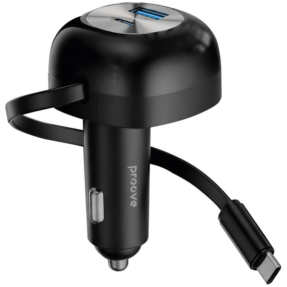 АЗУ Proove Pulsar 65W (Type-C + USB) + Retractable Type-C Cable black (CCPR65110001) Черный на картинке №7