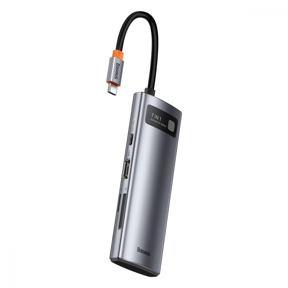 USB-Хаб Baseus Metal Gleam Series 7-in-1 (2xUSB3.0 + 4KHD + Type-C + Type-C PD+ TF + SD) - фото 7
