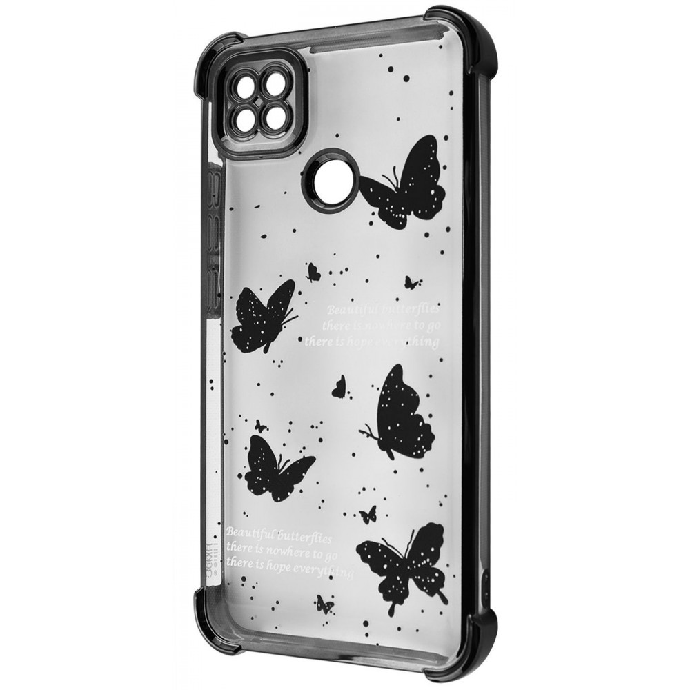 Чехол WAVE Winkie Xiaomi Redmi 9C/10A black/butterfly на картинке №1