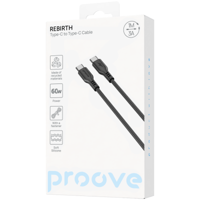 Купить Кабель Proove Rebirth Type-C to Type-С 60W (1m) 55768 - Ncase