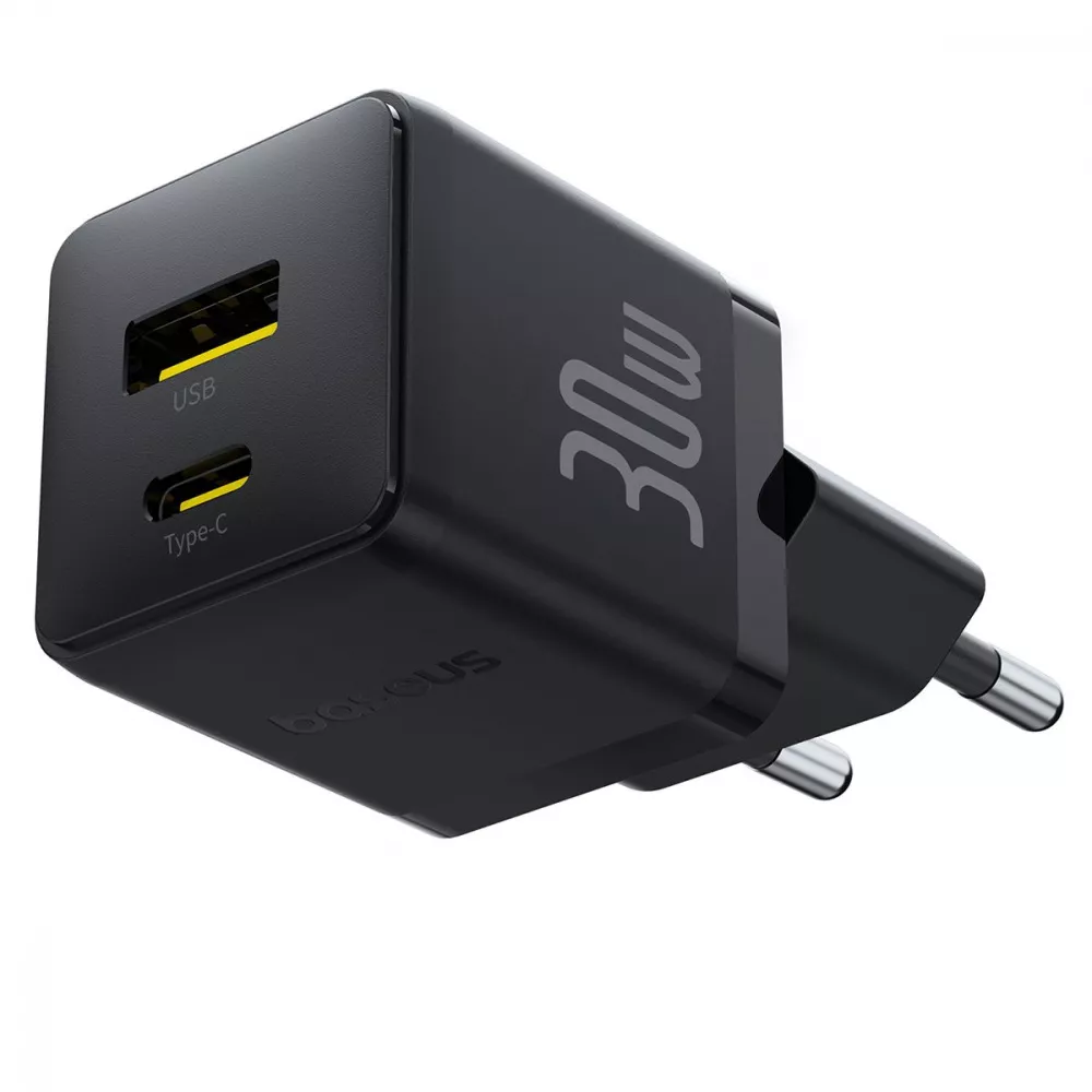 СЗУ Baseus Palm Fast Charger Type-C+USB 30W (With Cable Type-C to Type-C 60W 1m) - фото 2