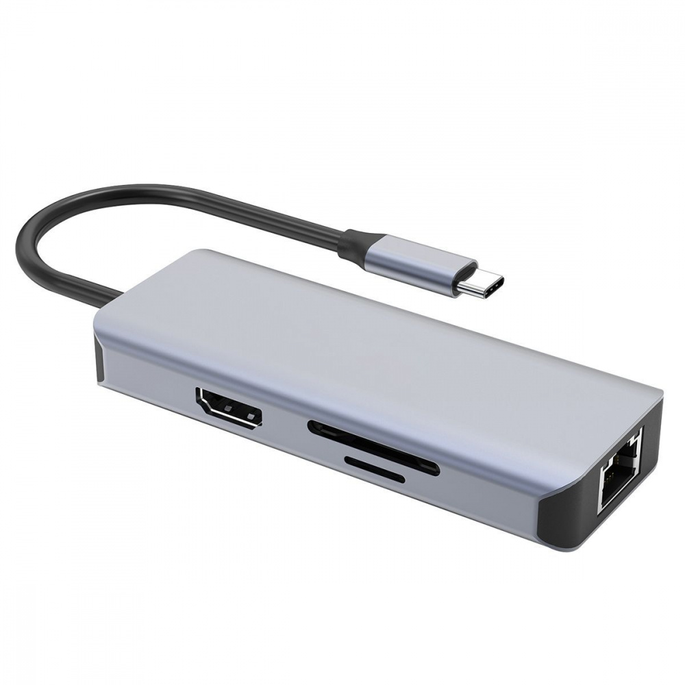 Type-C-Хаб Proove Iron Link 6 in 1 (2*USB3.0 + SD/TF + RJ45 + HDMI) — Придбати в Україні - фото 2