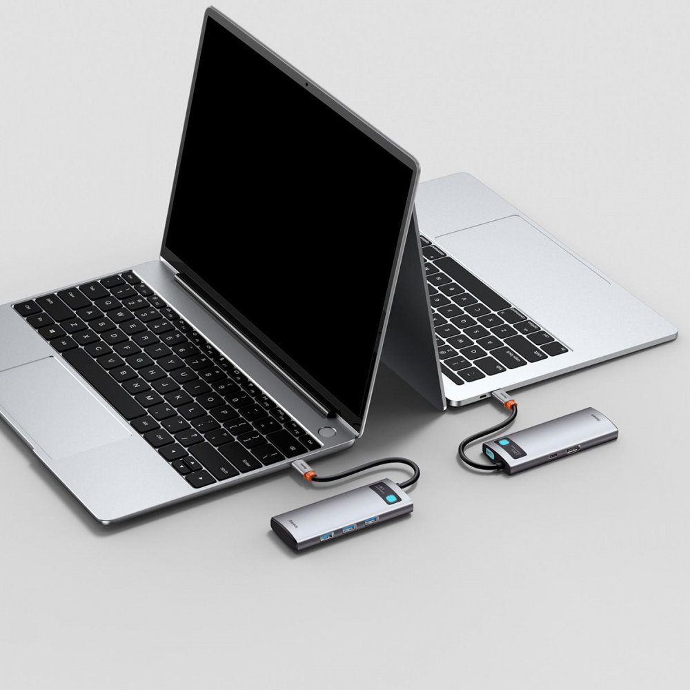 USB-Хаб Baseus Metal Gleam Series 5-in-1 (3xUSB3.0 + 4KHD + Type-C) - фото 3