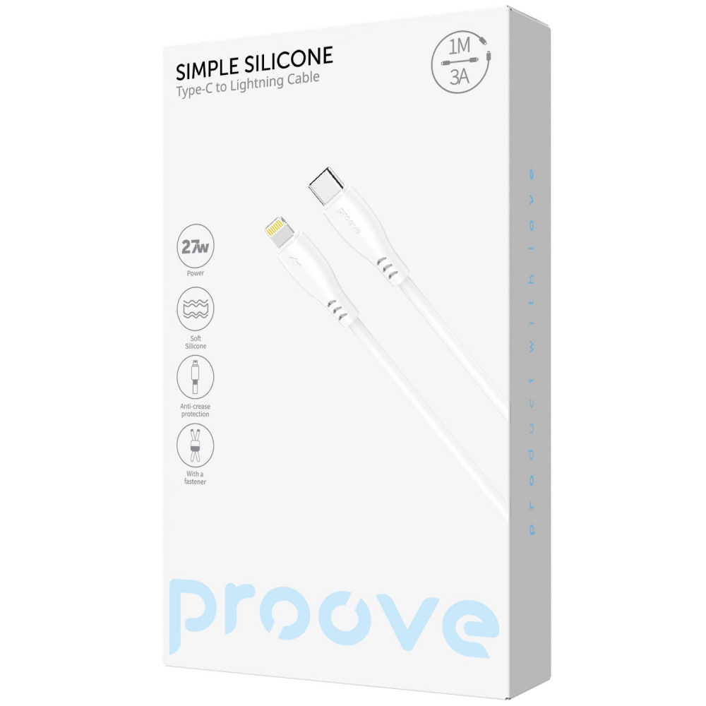 Кабель Proove Simple Silicone Type-C to Lightning 27W (1m) - фото 1