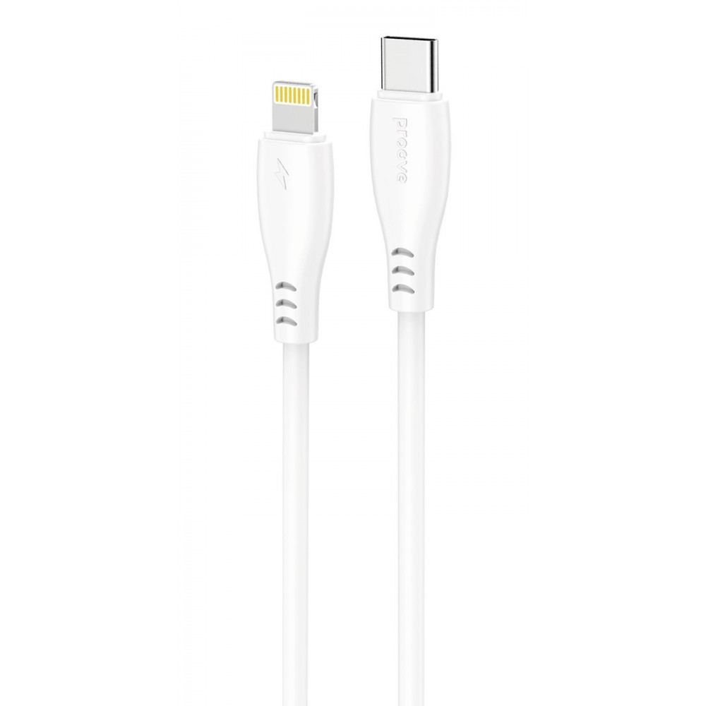Кабель Proove Simple Silicone Type-C to Lightning 27W (1m) white на малюнкі №1