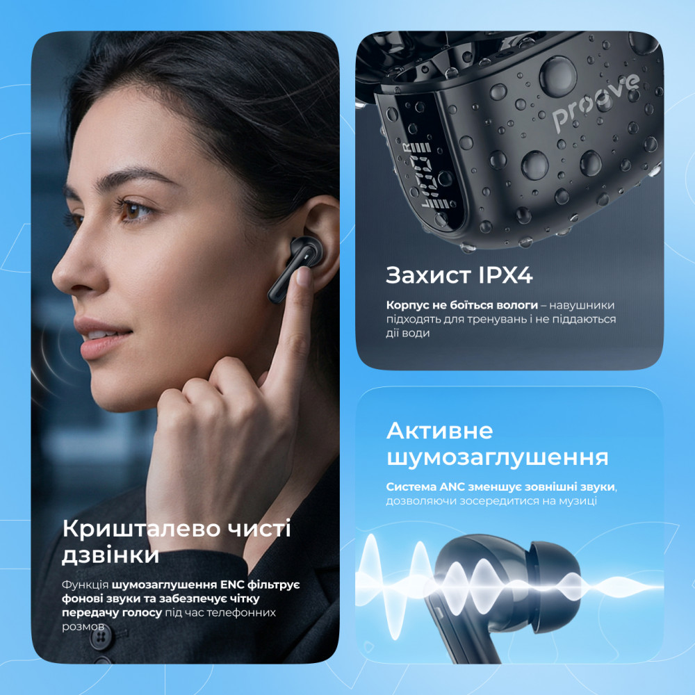 Бездротові навушники Proove Tempo TWS with ANC (APP) — Придбати в Україні - фото 4
