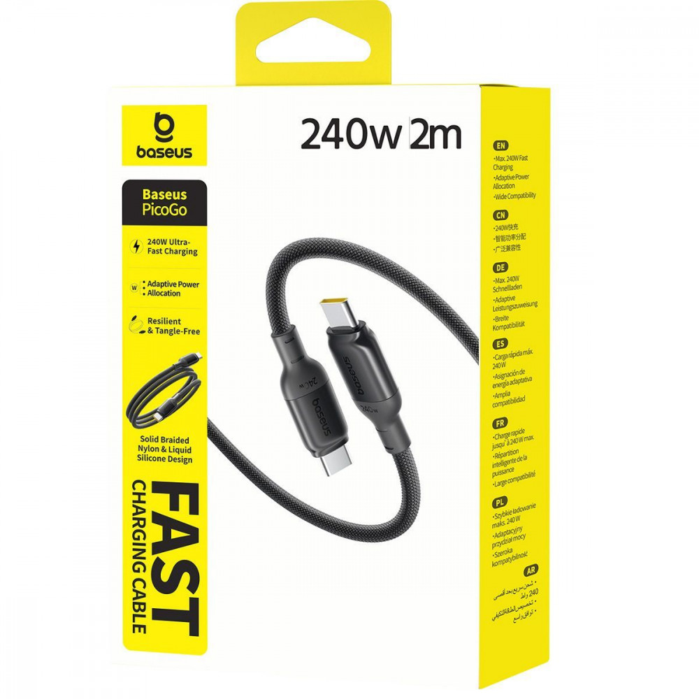 Кабель Baseus PicoGo Type-C to Type-C 240W (2m) black (E0423301) Чорний на малюнкі №2