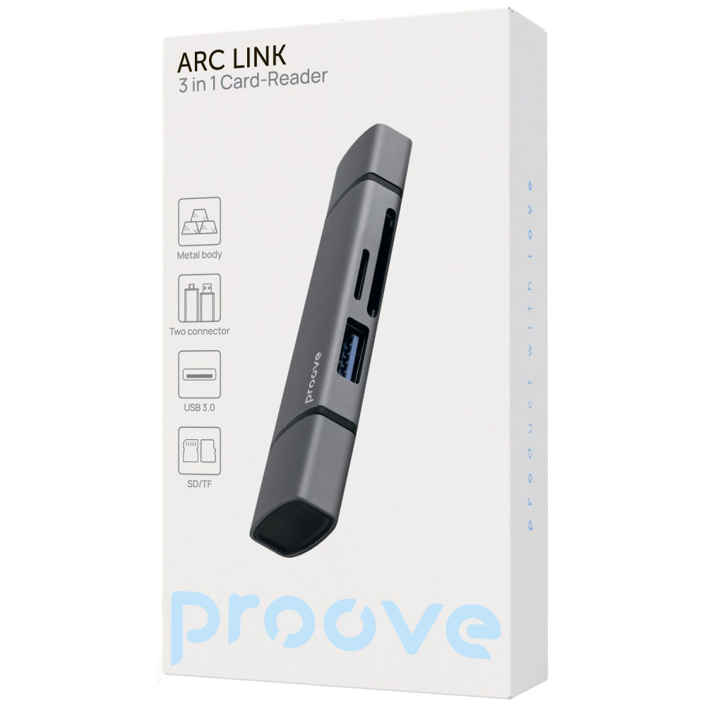 Картридер Proove Arc Link 3 in 1 (USB3.0 + SD Card + Micro SD Card) — Придбати в Україні - фото 1