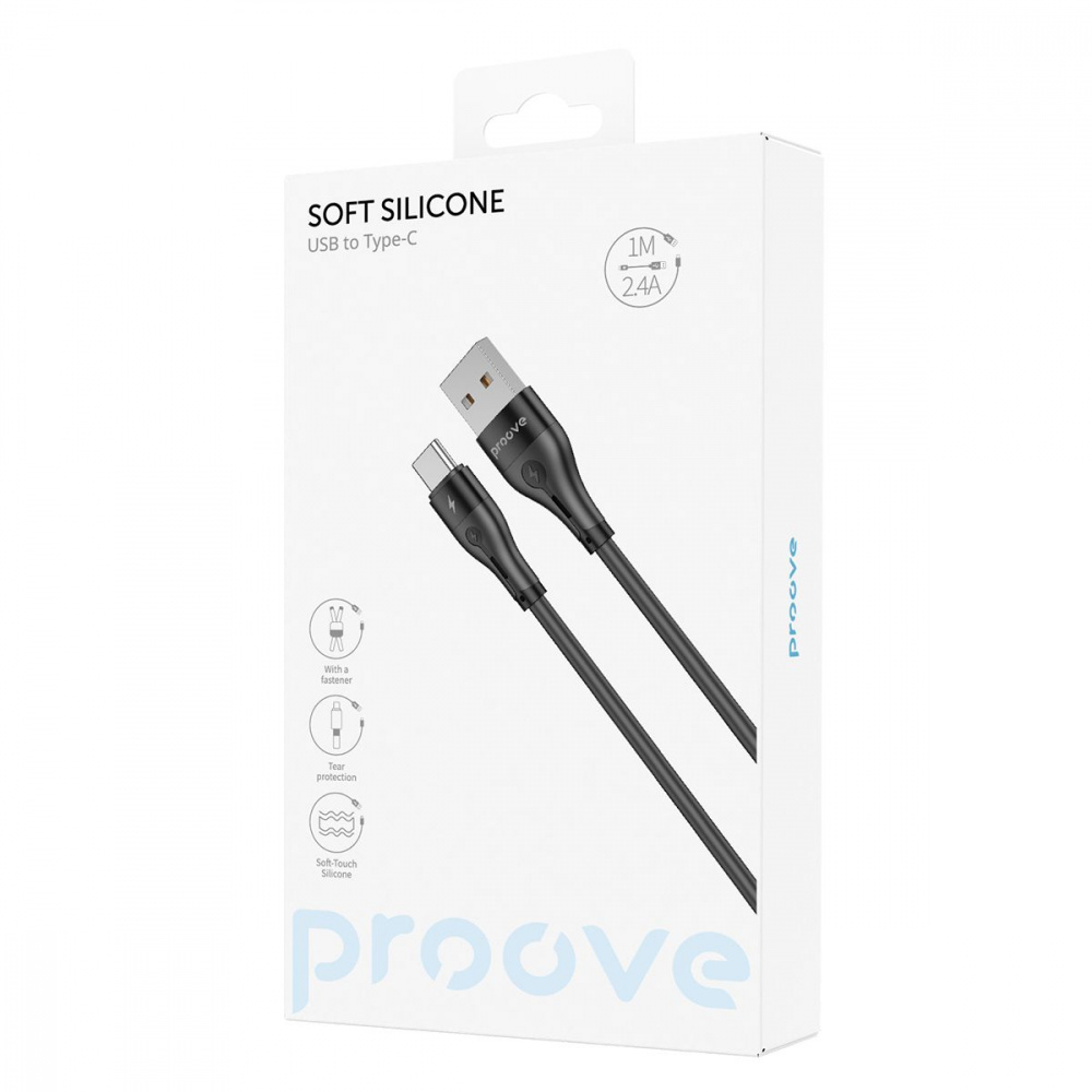 Кабель Proove Soft Silicone USB to Type-C 2.4A (1m) - фото 1