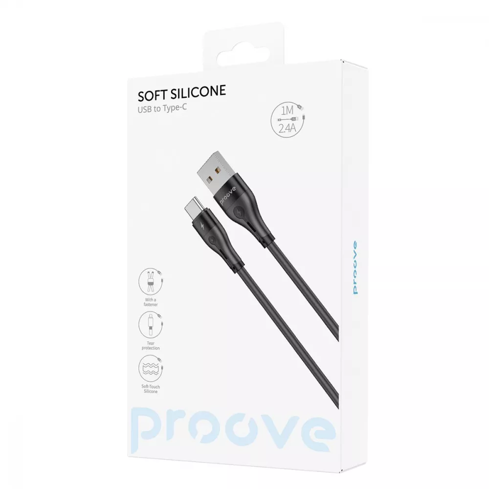 Кабель Proove Soft Silicone USB to Type-C 2.4A (1m) - фото 1