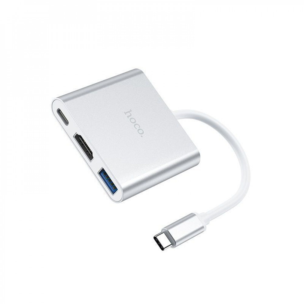 USB-Хаб Hoco HB14 Easy Use (Type-C to USB3.0+HDMI+PD) - фото 3