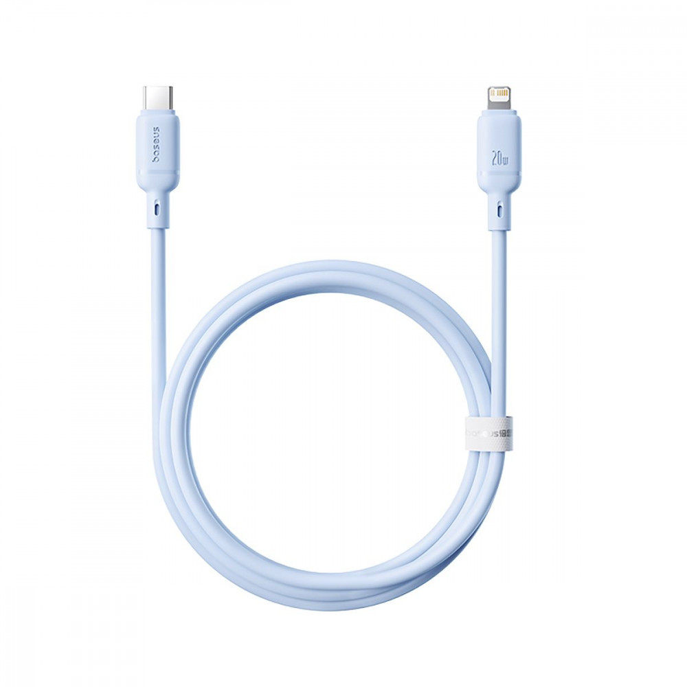 Кабель Baseus Silky Series Fast Charging Type-C to Lightning 20W (1m) blue (P10377700313-00) Синій на малюнкі №1
