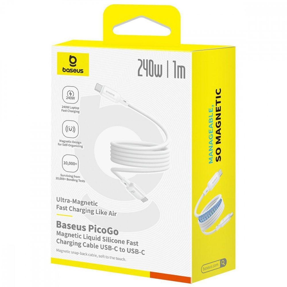 Кабель Baseus PicoGo Magnetic Liquid Silicone Type-C to Type-C 240W (1m) — Придбати в Україні - фото 1