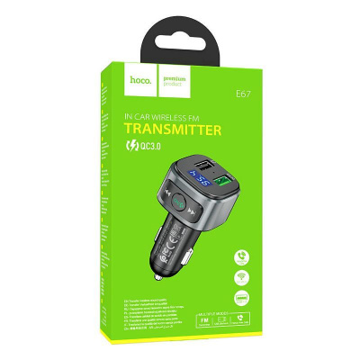 АЗП Hoco FM Launcher E67 Fighter 18W (2 USB)