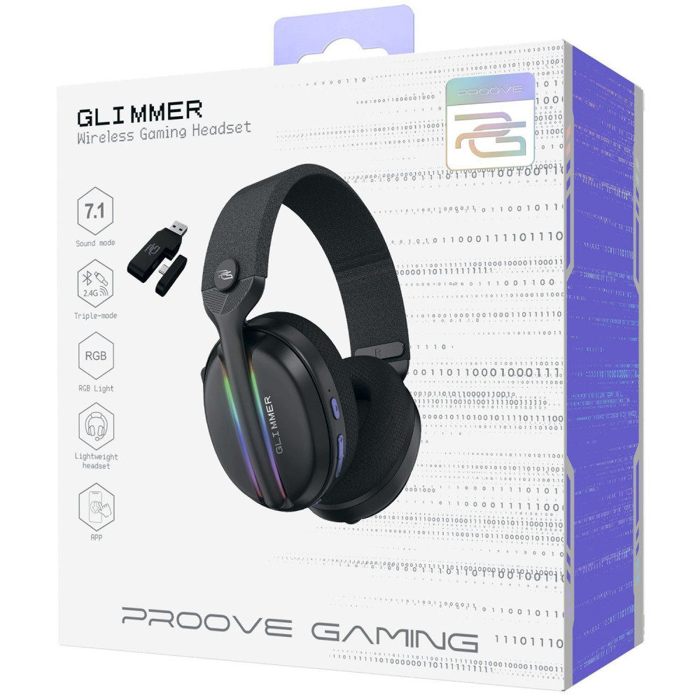 Бездротова ігрова гарнітура Proove Gaming Glimmer (APP) white/purple (WHGL00022017) Білий/фіолетовий на малюнкі №2