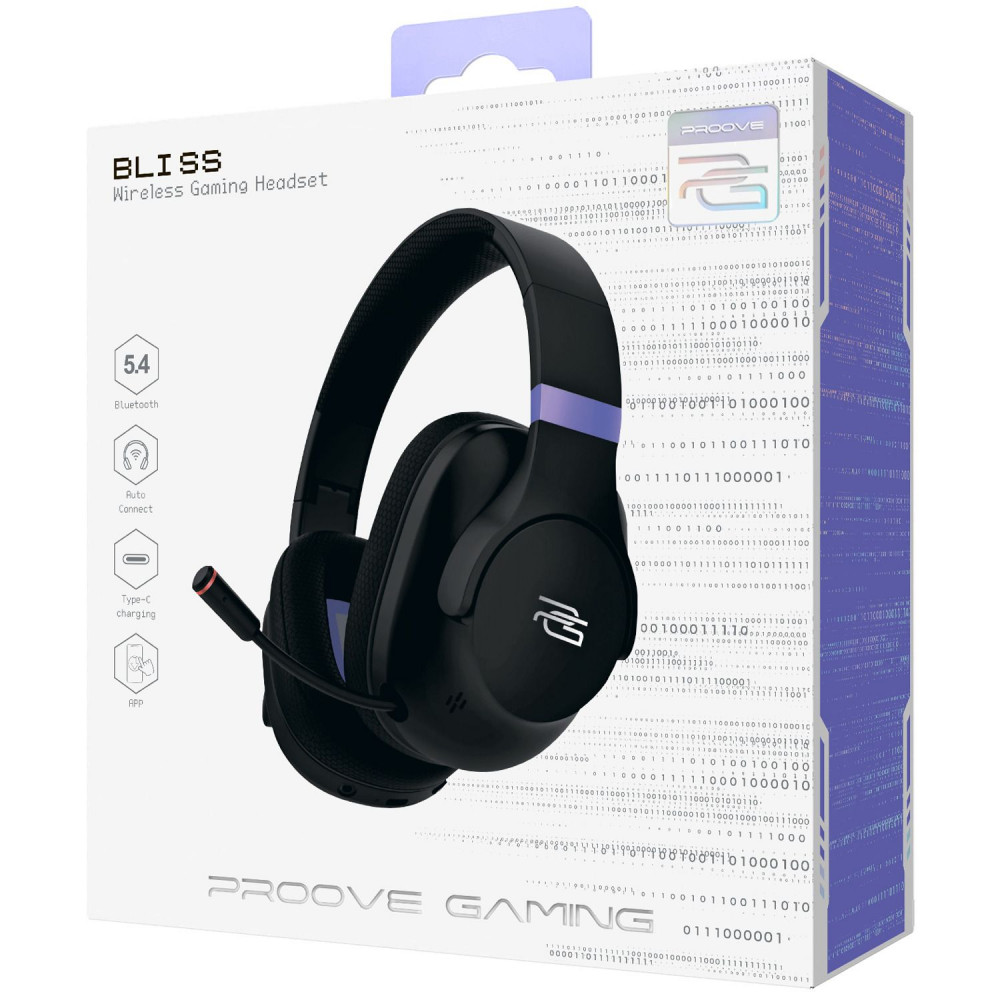 Бездротова ігрова гарнітура Proove Gaming Bliss (APP) black (GHBLPP010001) Чорний на малюнкі №2