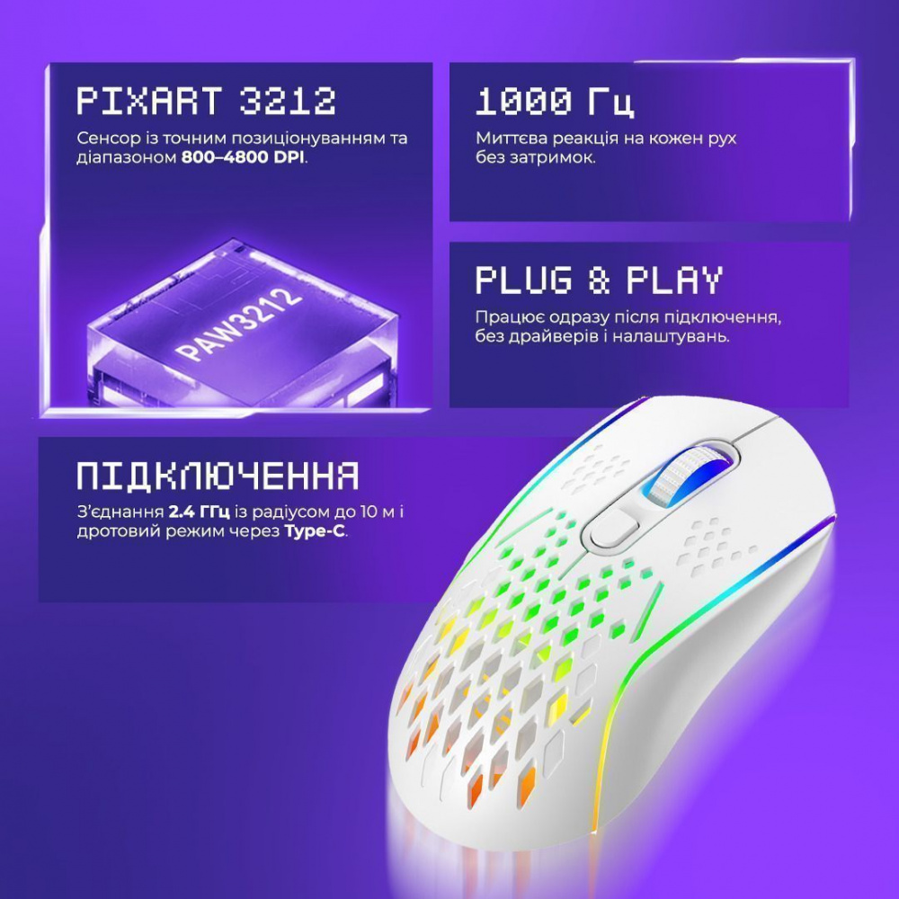 Бездротова ігрова миша Proove Gaming Buzz — Придбати в Україні - фото 15