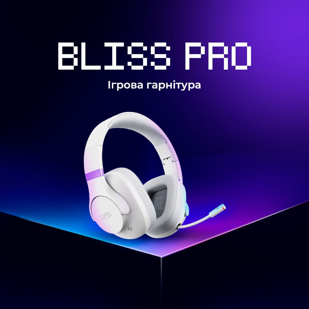 Бездротова ігрова гарнітура Proove Gaming Bliss Pro (APP) white (GHBLPPP10002) Білий на малюнкі №3