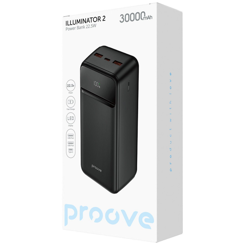 Портативная Батарея Proove Illuminator 2 22.5W 30000mAh black на картинке №2