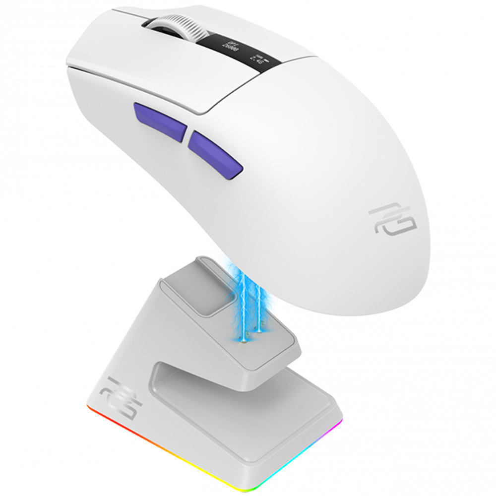 Бездротова ігрова миша Proove Gaming Jester 8K with Charging Dock white/purple