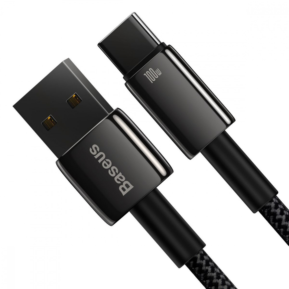 Кабель Baseus Tungsten Gold Fast Charging USB to Type-C 100W (2m) - фото 9