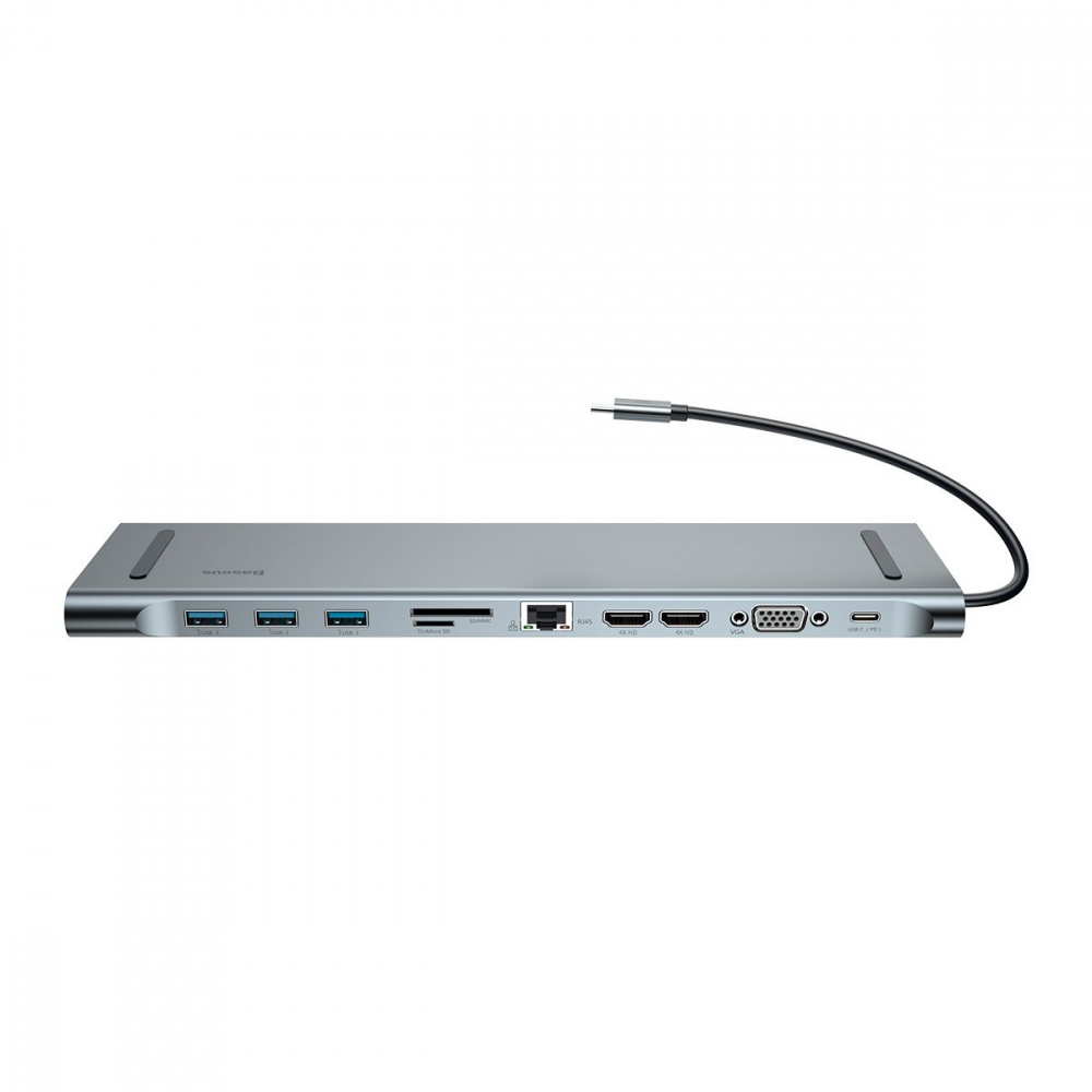 USB-Хаб Baseus Enjoyment Series Type-C Notebook (PD/HD4K*2/VGA/RJ45/SD/TF/USB*3/Adapter) — Придбати в Україні - фото 5