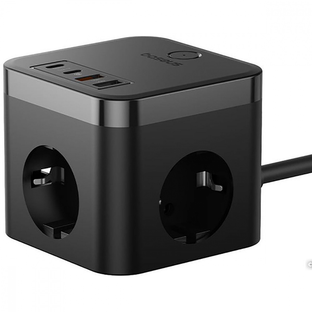 Мережевий фільтр Baseus PowerCombo Cube Power Strip 3xAC+2xUSB+2xType-C 30W (1.5m) — Придбати в Україні - фото 3