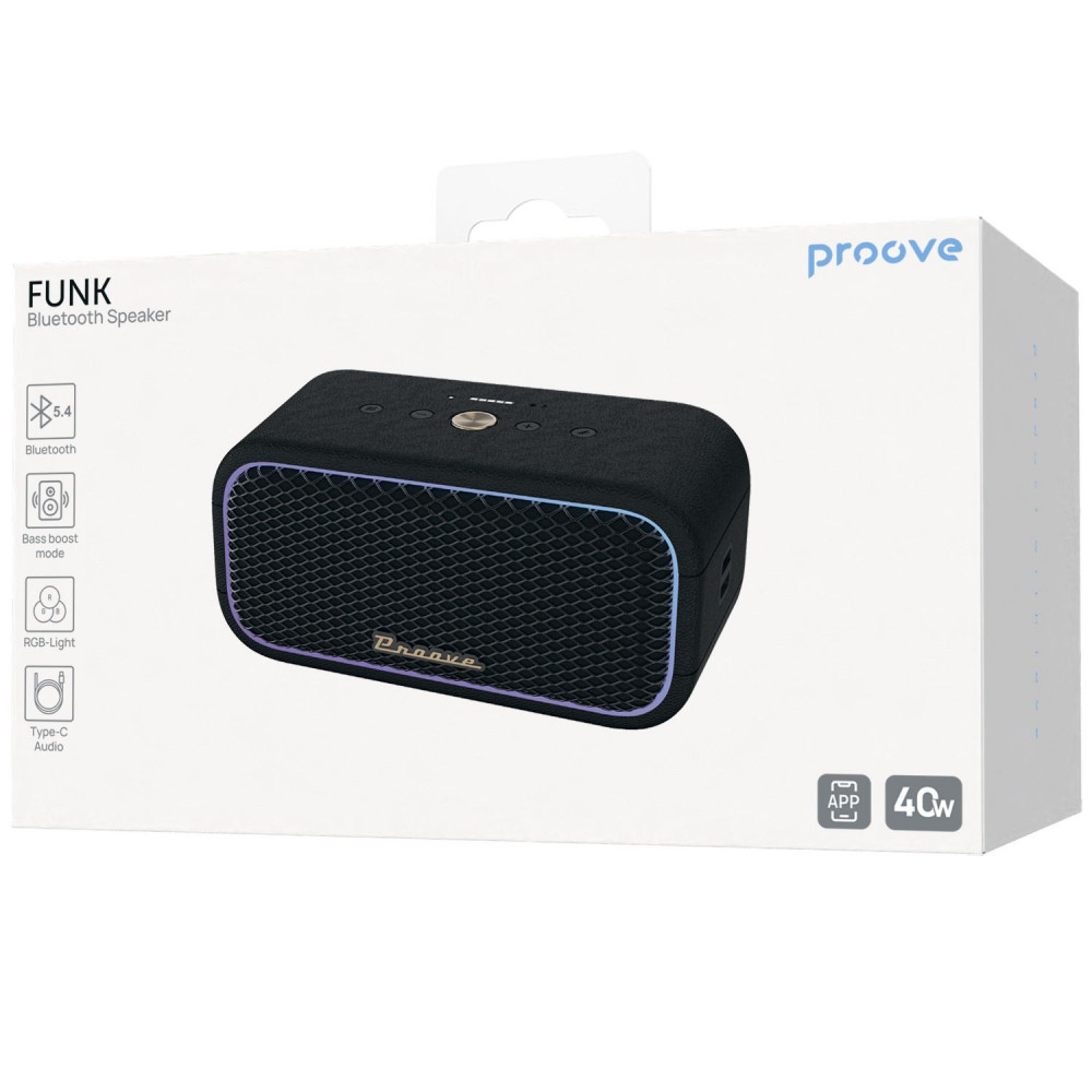 Портативная Акустика Proove Funk 40W (APP) black (PSFN4001AP01) Черный на картинке №2