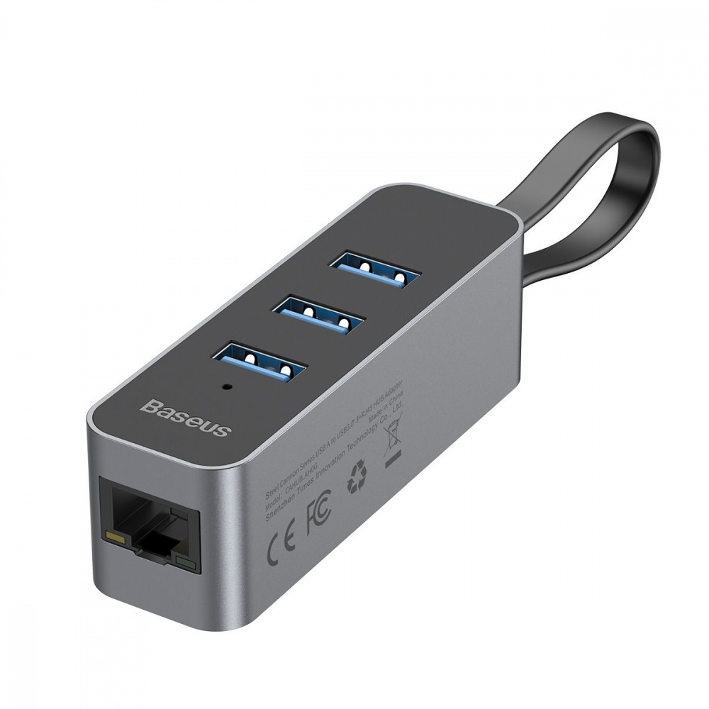 USB-Хаб Baseus Steel Cannon Series (USB to 3хUSB3.0 + RJ45) - фото 4