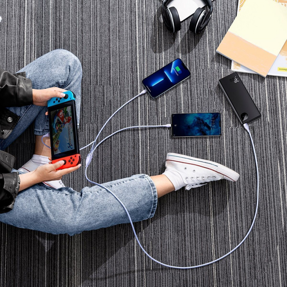 Кабель Baseus Flash Series 2 One-for-three Fast Charging Type-C (Micro USB+Lightning+Type-C) 100W — Придбати в Україні - фото 4