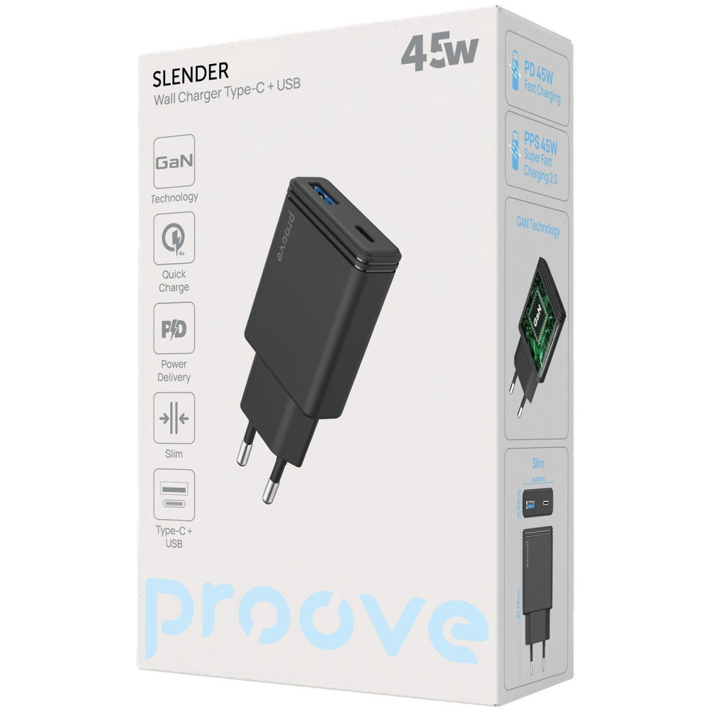 МЗП Proove Slender 45W (Type-C + USB) white (WCSL45110002) Білий на малюнкі №2