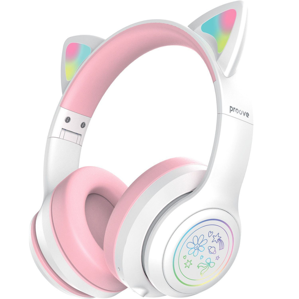 Бездротові навушники Proove Kids Neko (APP) (HPNK0001AP25) white/pink на малюнкі №1