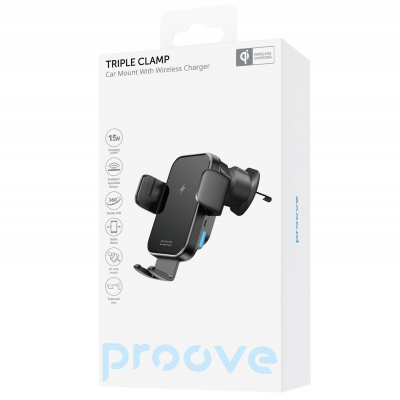 Купить Автодержатель с Беспроводной Зарядкой Proove Triple Clamp 15W 47921 - Ncase