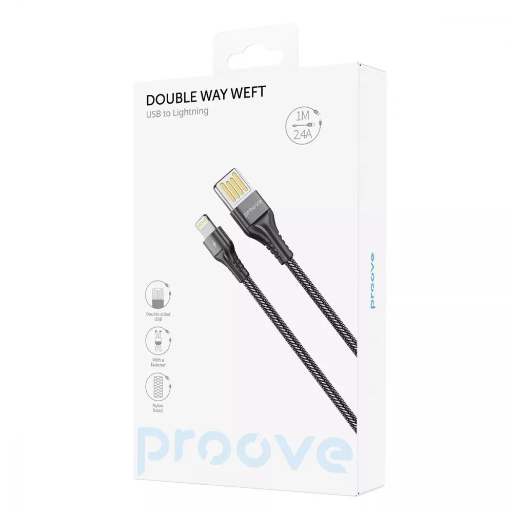 Кабель Proove Double Way Weft USB to Lightning 2.4A (1m) — Придбати в Україні