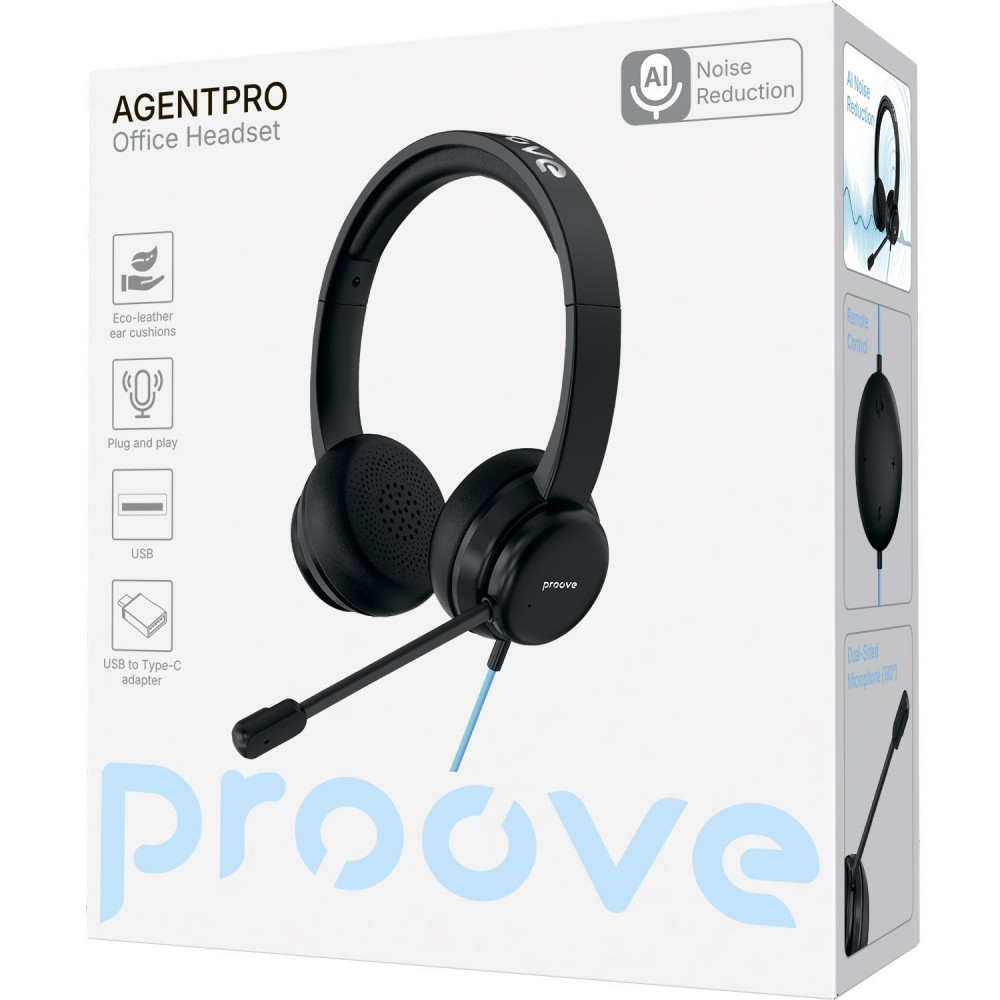 Проводные наушники Proove AgentPro black (HPAP00100001) Черный на картинке №2