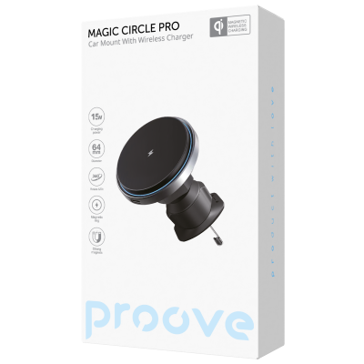 Купить Автодержатель с Беспроводной Зарядкой Proove Magic Circle Pro 15W 47925 - Ncase