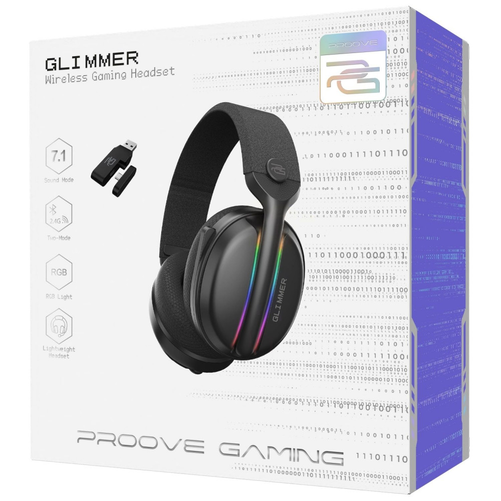 Бездротова ігрова гарнітура Proove Gaming Glimmer (APP) black/purple на малюнкі №2