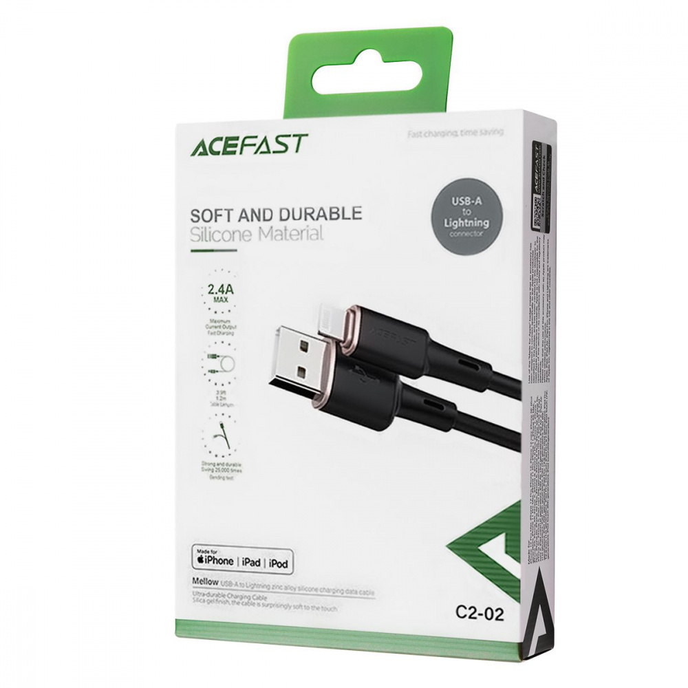 Cable Acefast C2-02 Lightning 2.4A (1.2m) - фото 1