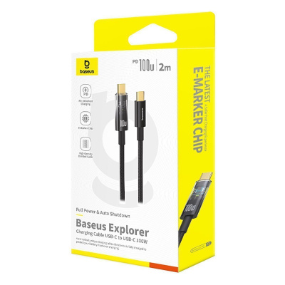 Купить Кабель Baseus Explorer Series Auto Power-Off Type-C to Type-C 100W (2m) 59710 - Ncase