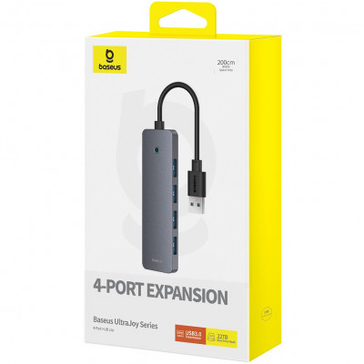 USB-Хаб Baseus UltraJoy Series 4-Port HUB Lite (USB to USB3.0*4+Type-C5V) 2m — Придбати в Україні
