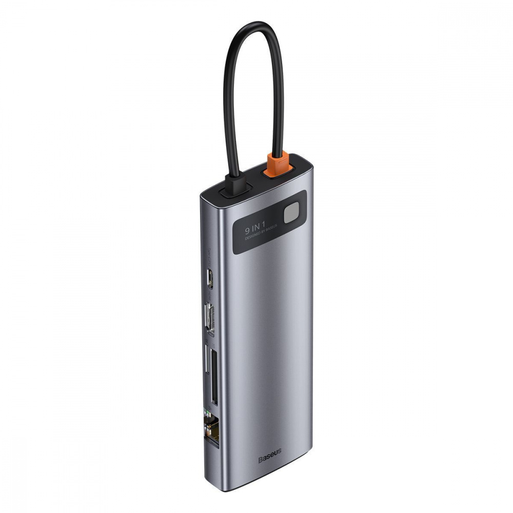 USB-Хаб Baseus Metal Gleam Series 9-in-1 (3xUSB3.0 + 4KHD+ TF + SD + Type-C PD + VGA + RJ45) - фото 7